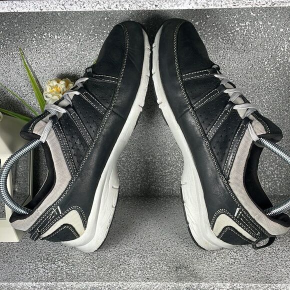 Lands' End Casual Black Leather Walking Sneakers Shoes Size 9 - Picture 6 of 9